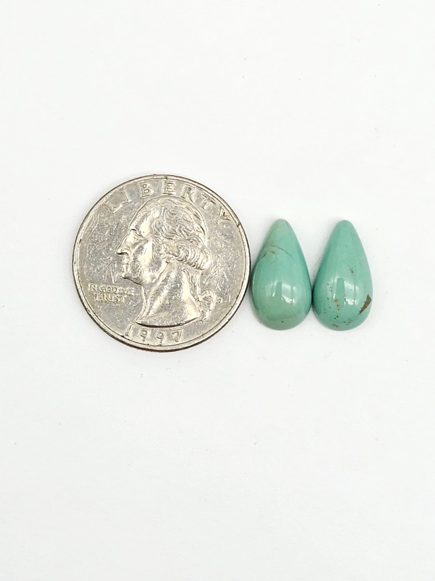Mexican Turquoise Pair | Artisan Cut Gemstone