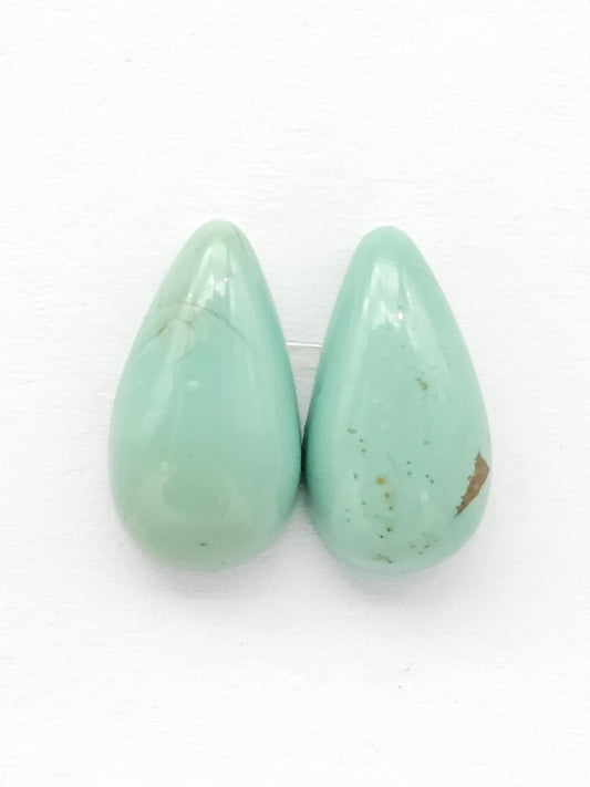 Mexican Turquoise Pair | Artisan Cut Gemstone