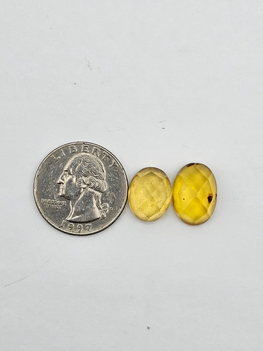 Amber half faceted set
