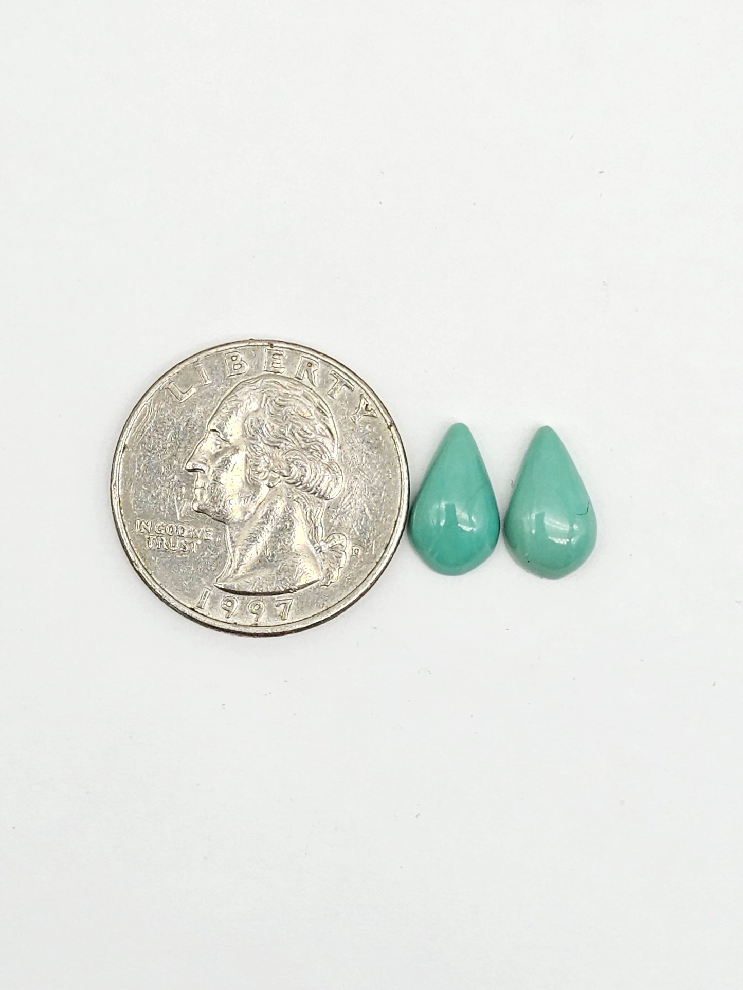 Mexican Turquoise Pair | Artisan Cut Gemstone