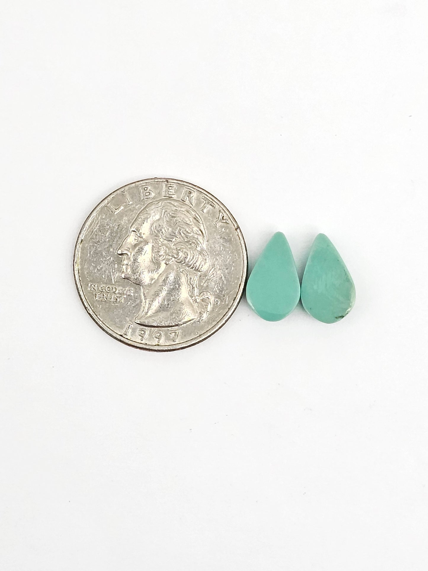 Mexican Turquoise Pair | Artisan Cut Gemstone