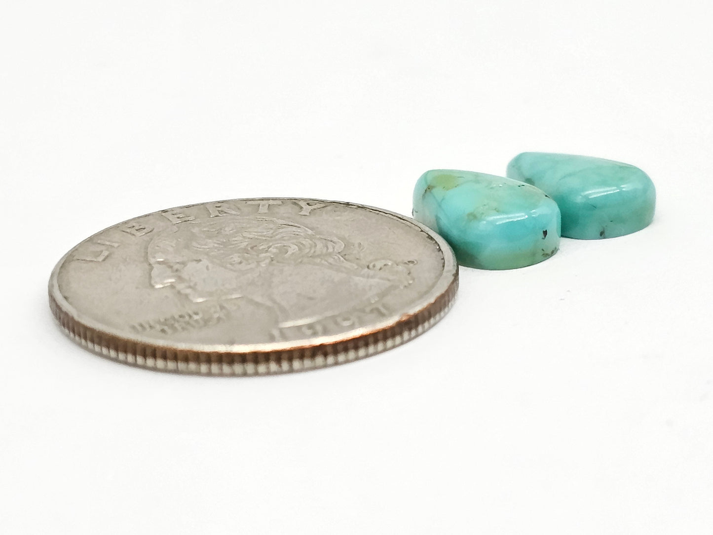 Mexican Turquoise Pair | Artisan Cut Gemstone