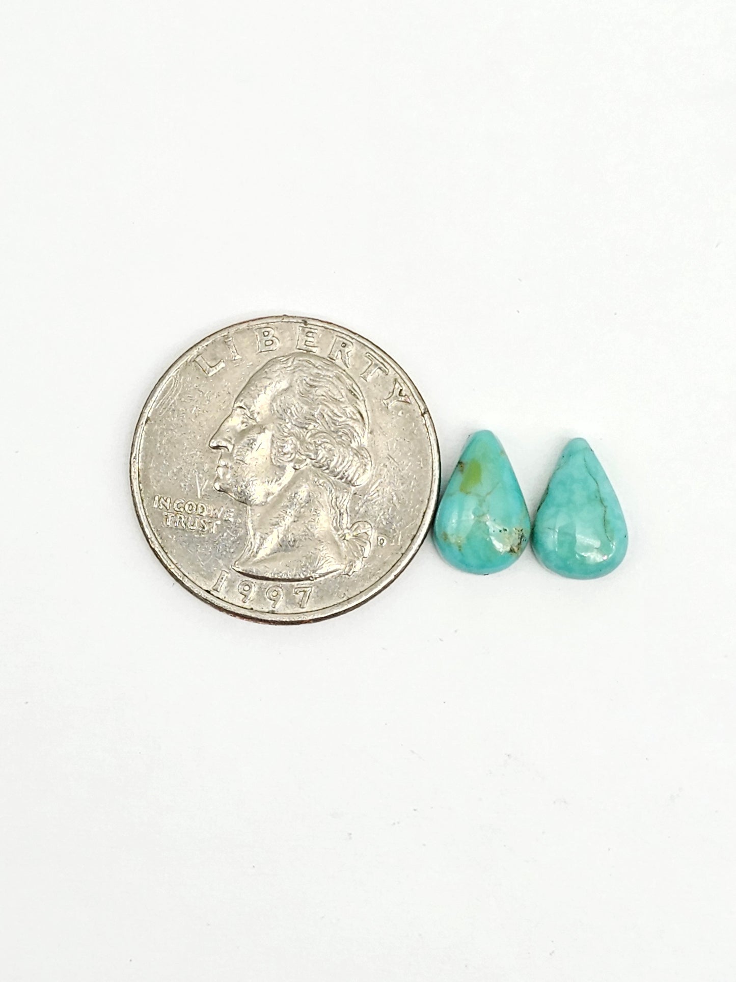 Mexican Turquoise Pair | Artisan Cut Gemstone