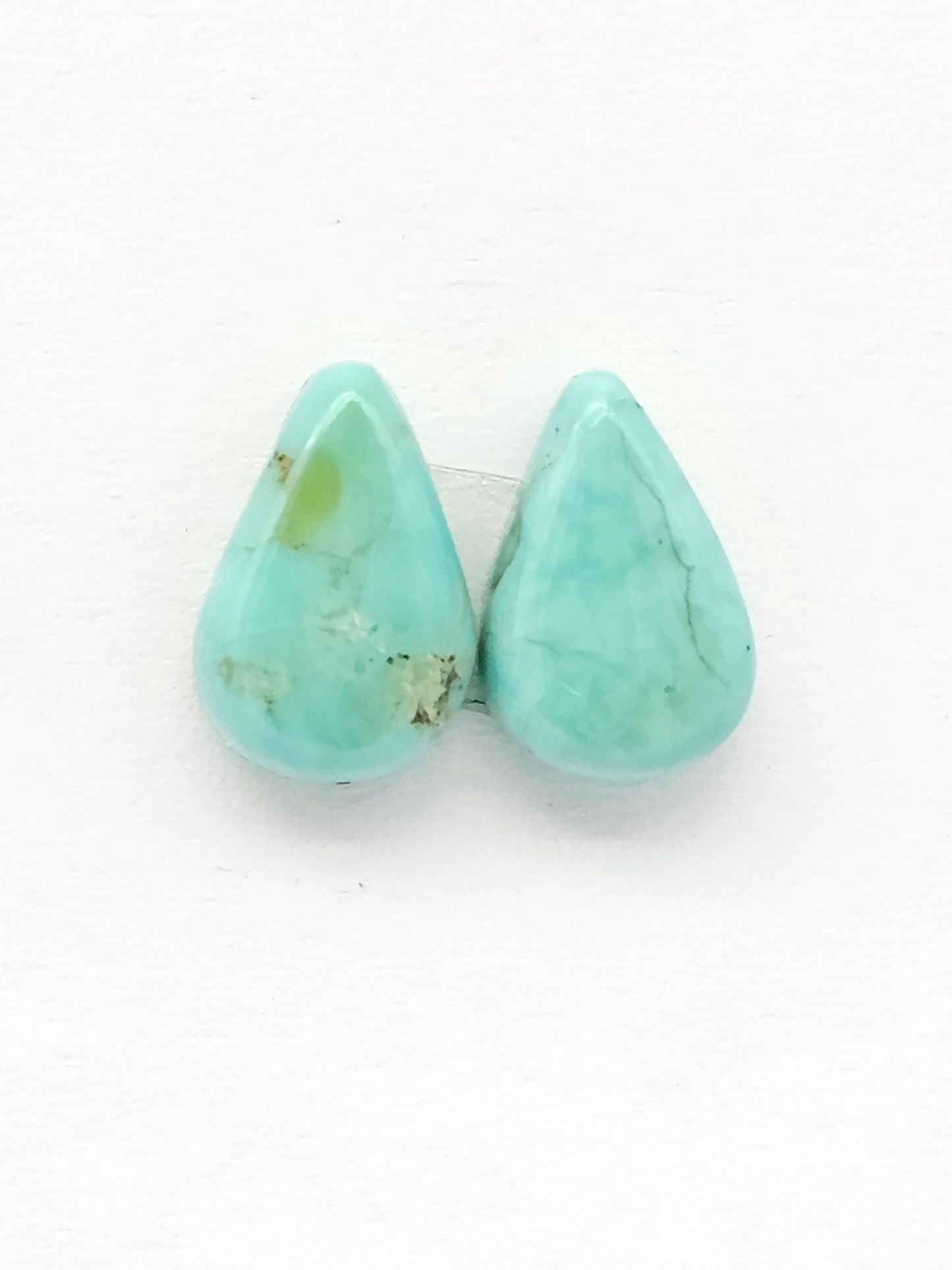 Mexican Turquoise Pair | Artisan Cut Gemstone