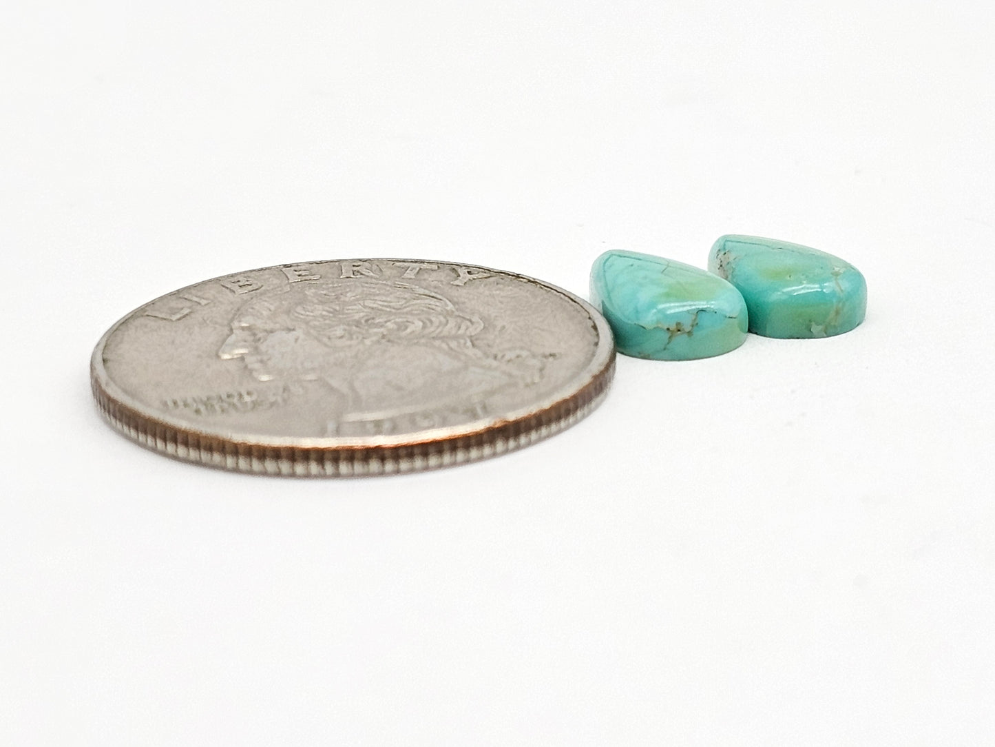 Mexican Turquoise Pair | Artisan Cut Gemstone