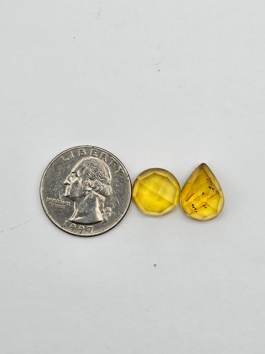 Amber half faceted set