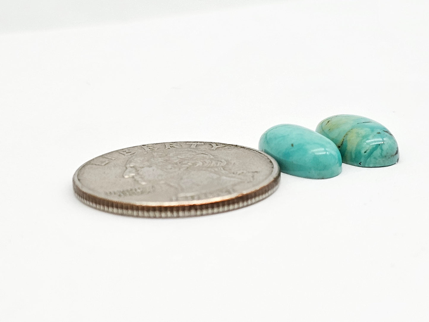 Mexican Turquoise Pair | Artisan Cut Gemstone