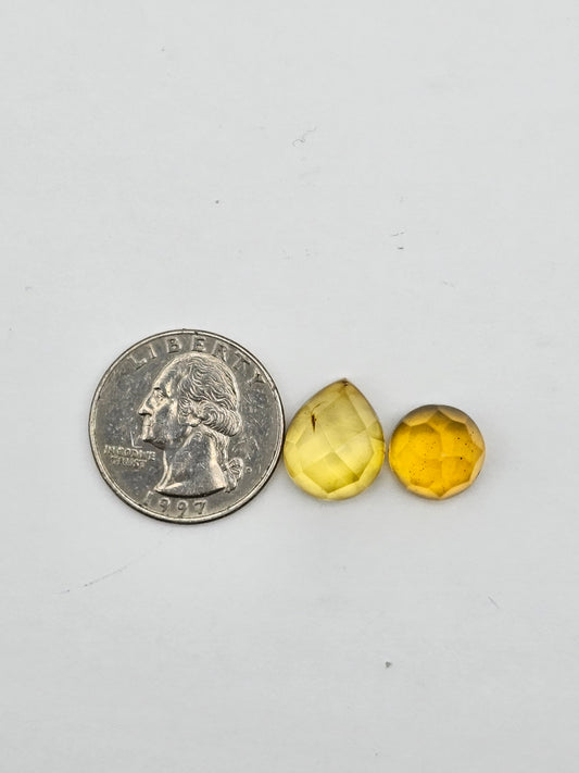 Amber half faceted set