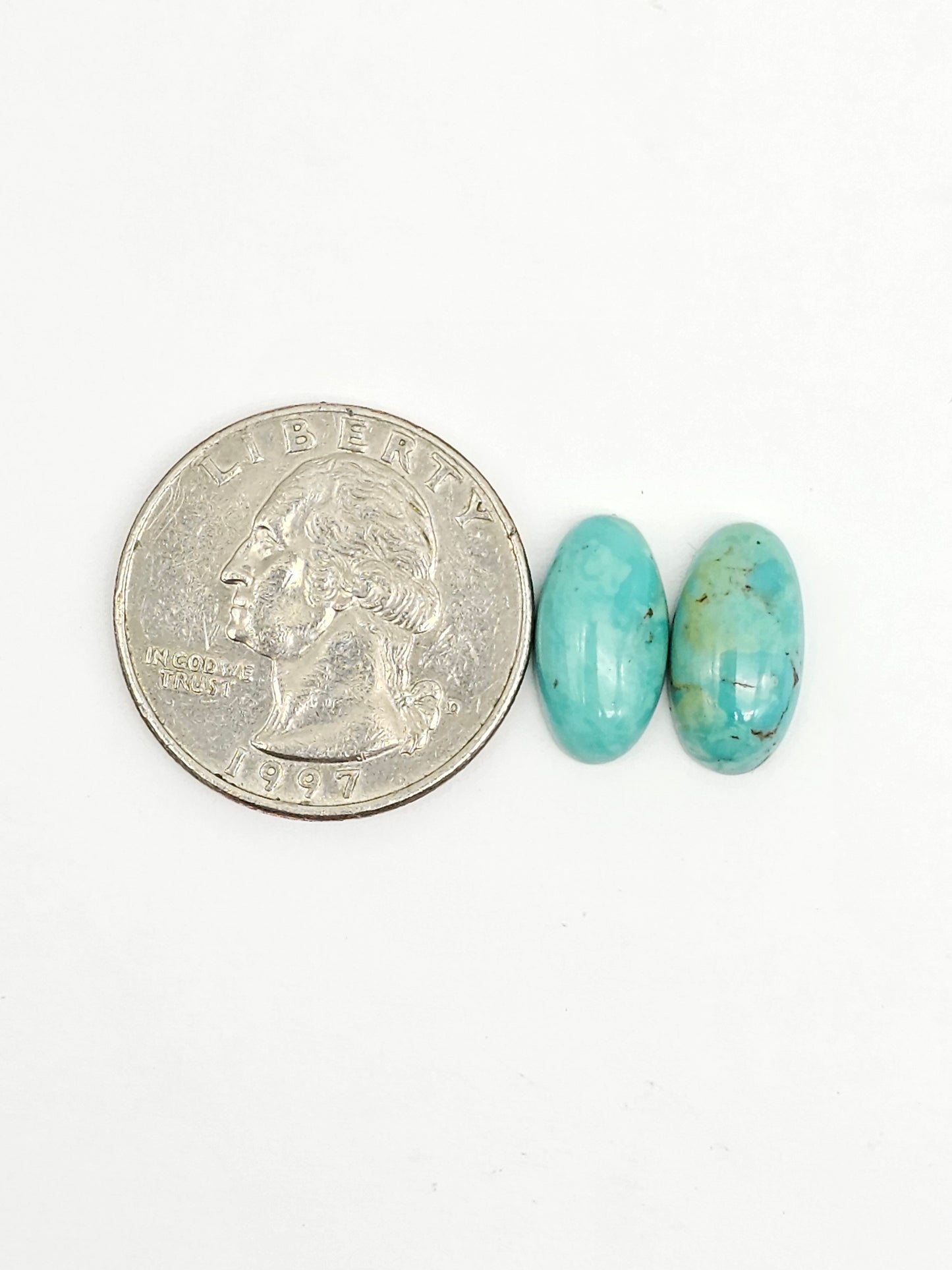 Mexican Turquoise Pair | Artisan Cut Gemstone