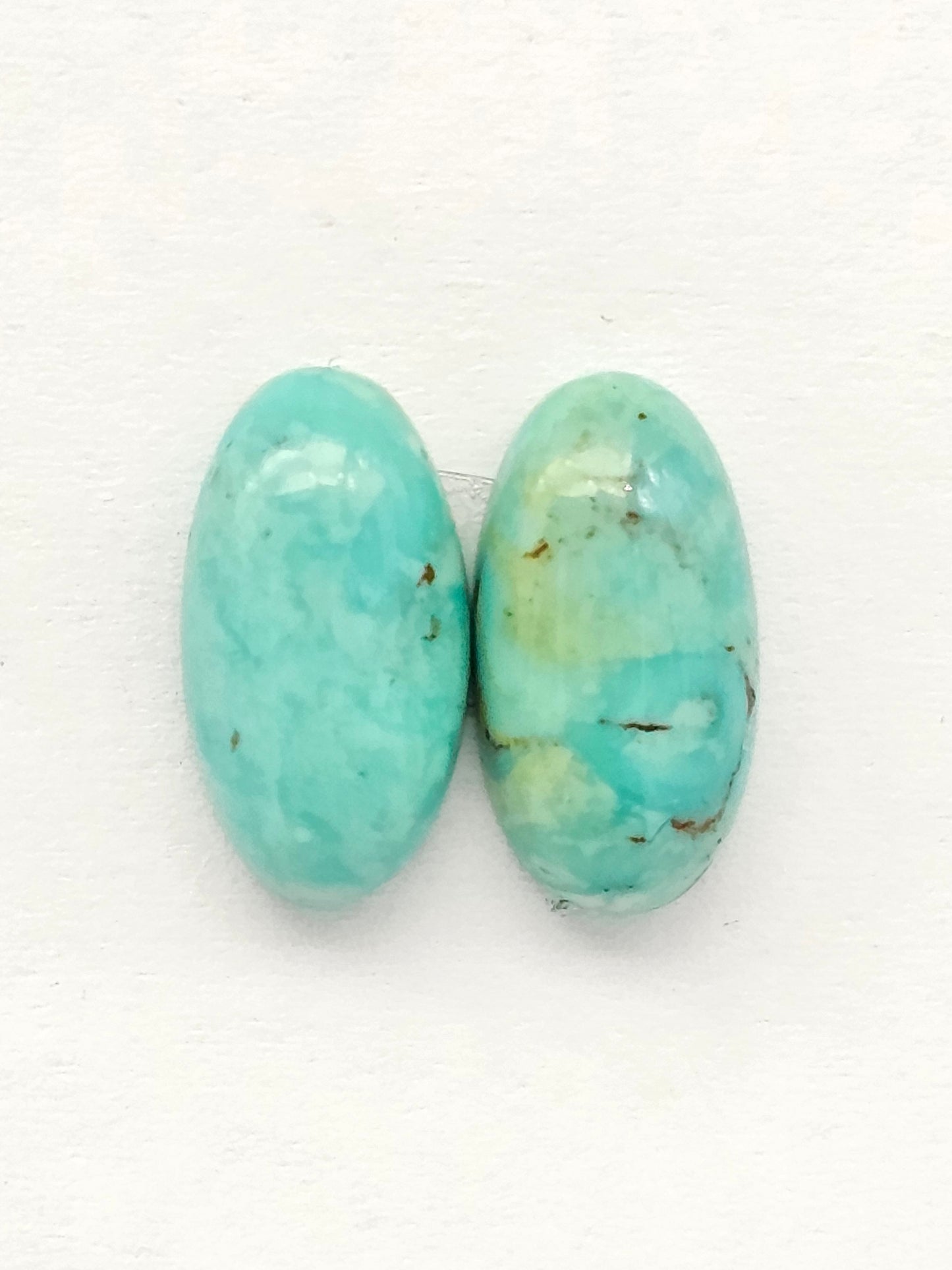 Mexican Turquoise Pair | Artisan Cut Gemstone