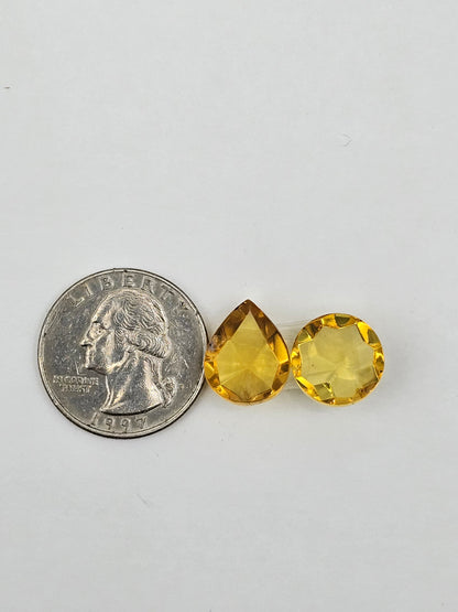 Amber half faceted set