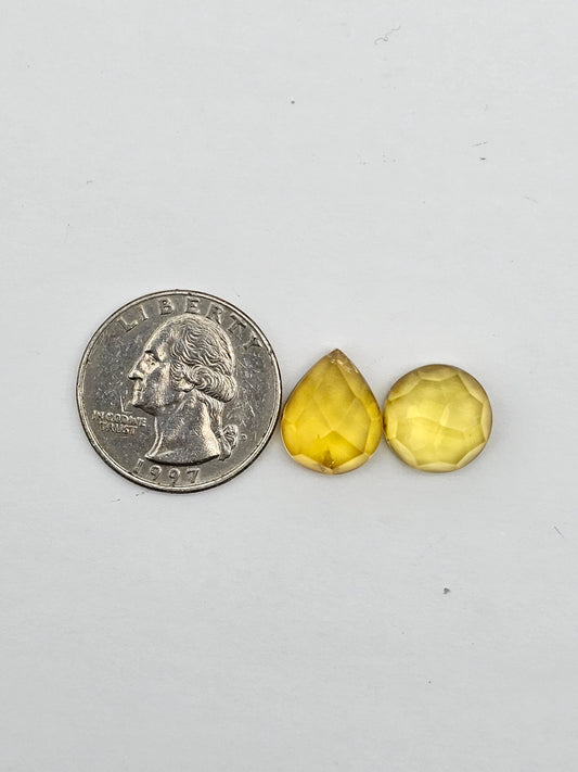 Amber half faceted set