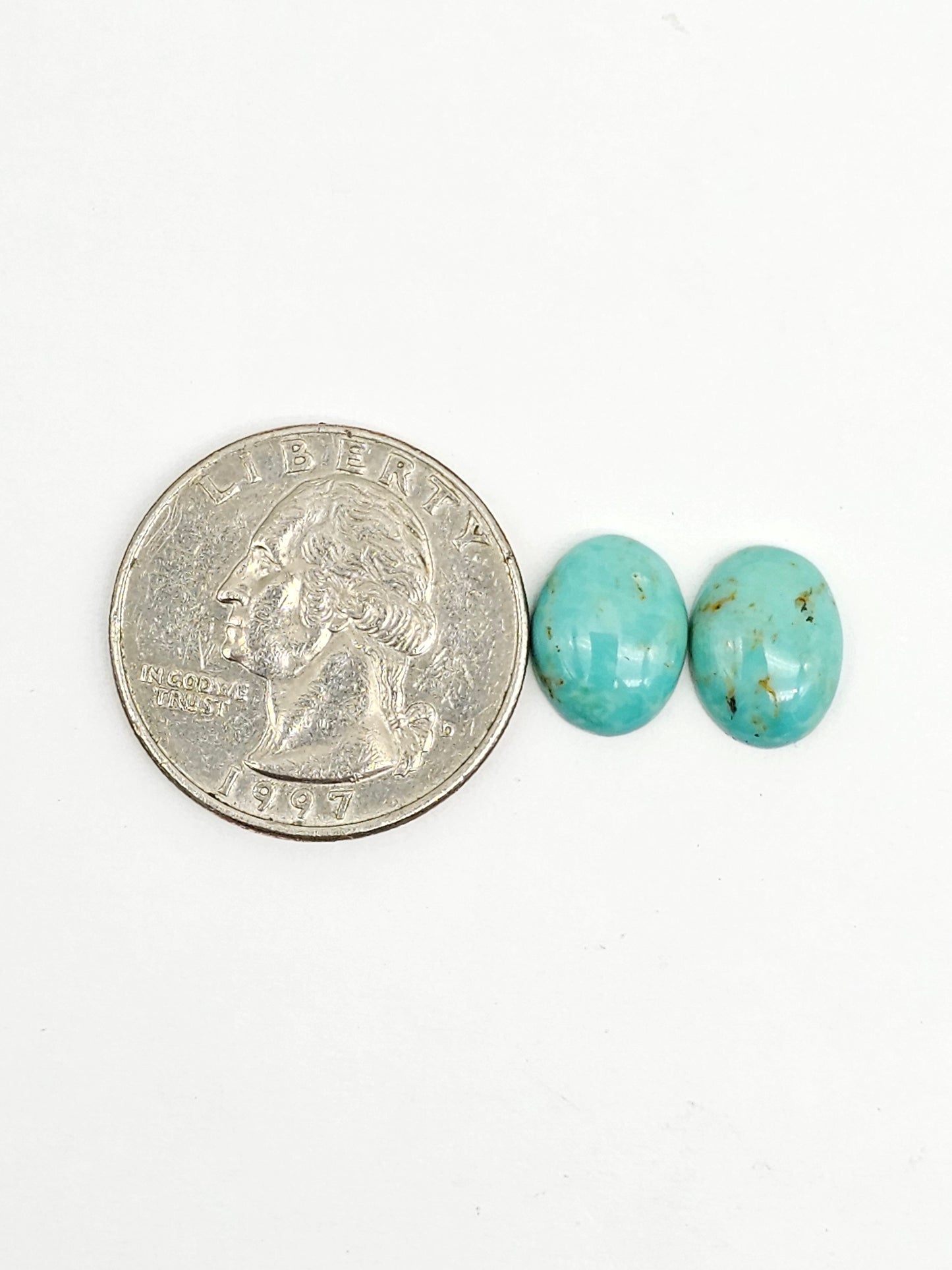 Mexican Turquoise Pair | Artisan Cut Gemstone