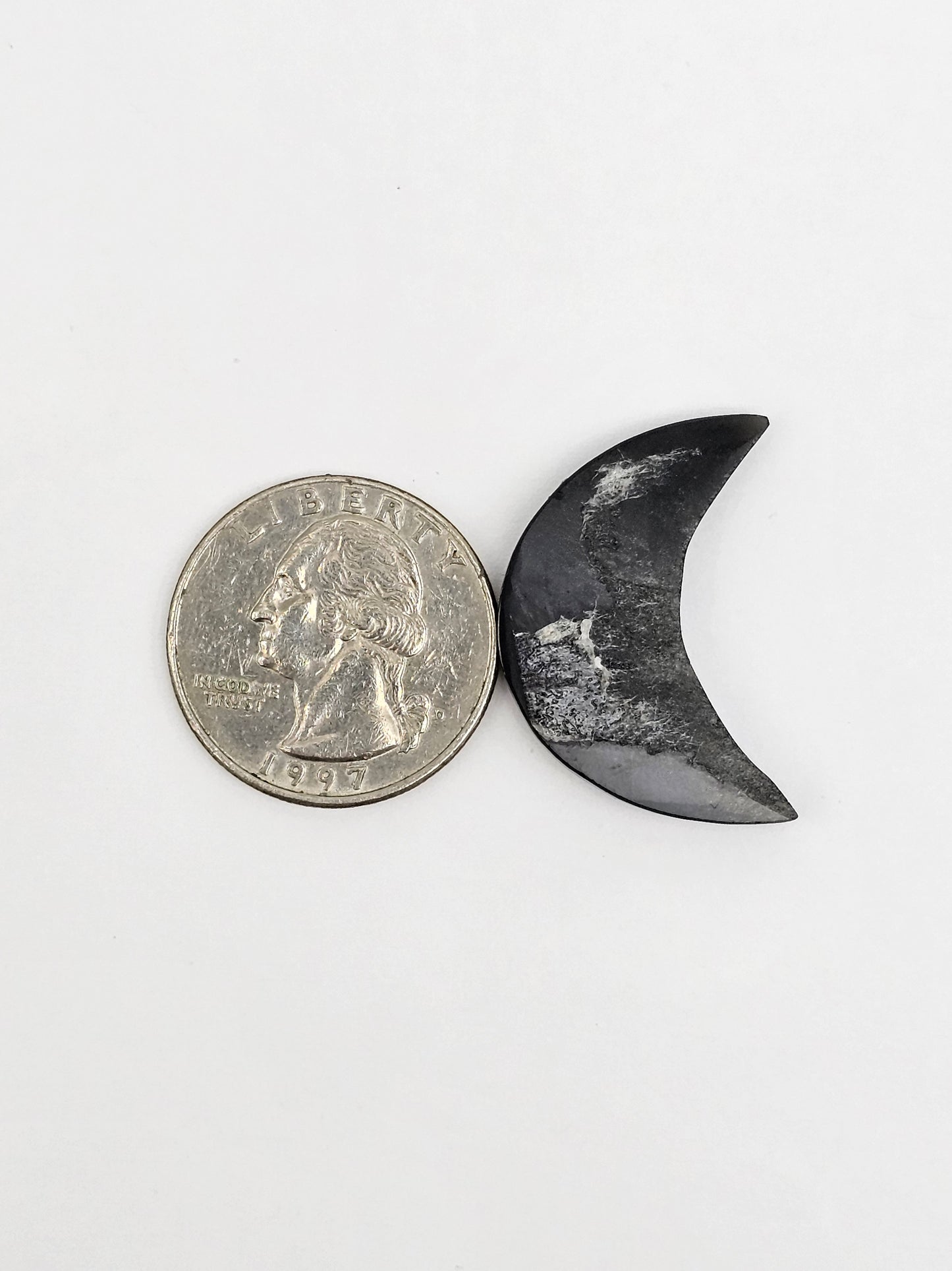 Silver Sheen Obsidian Moon Cabochon | Natural Mexican Obsidian for Metalsmiths