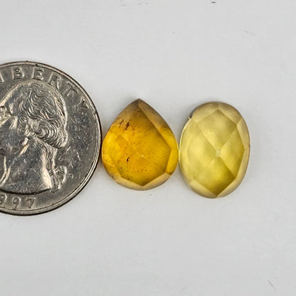 Amber half faceted set