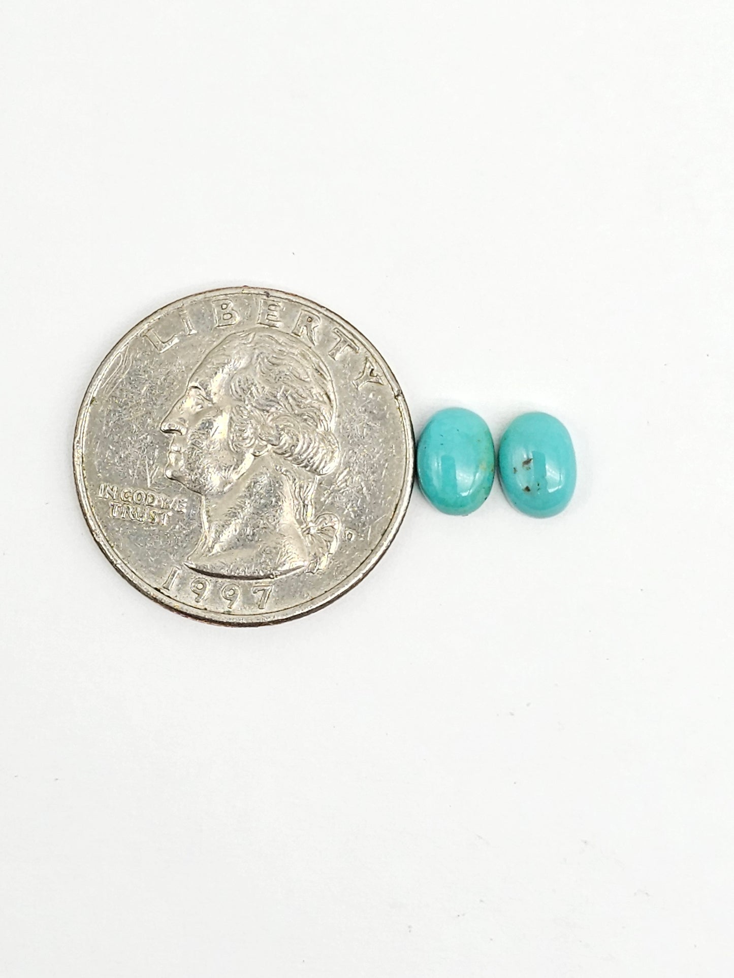 Mexican Turquoise Pair | Artisan Cut Gemstone