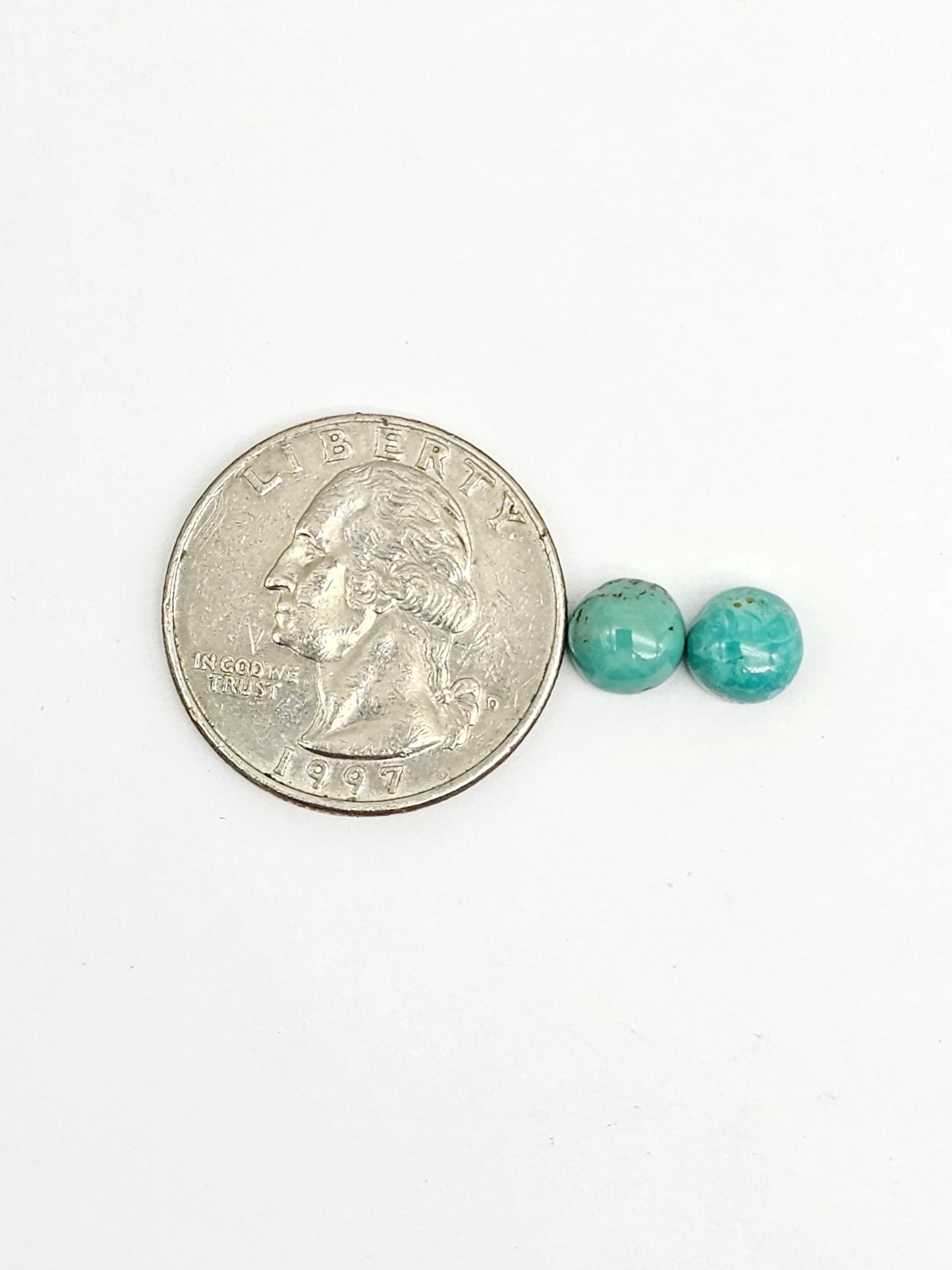 Mexican Turquoise Pair | Artisan Cut Gemstone