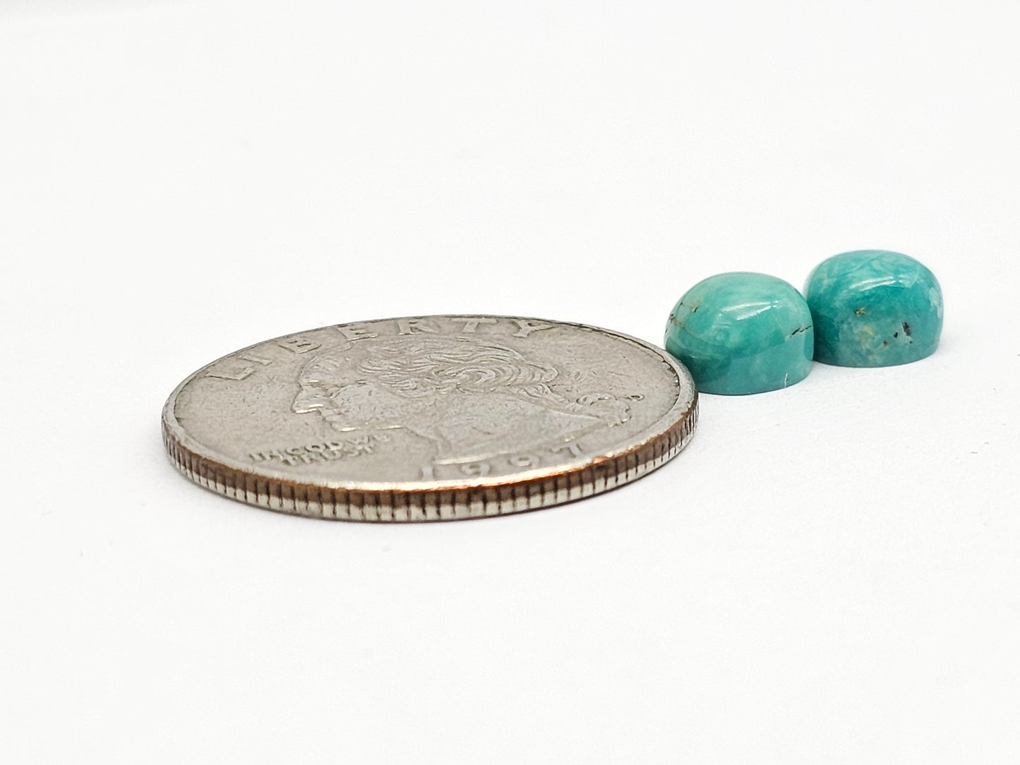 Mexican Turquoise Pair | Artisan Cut Gemstone