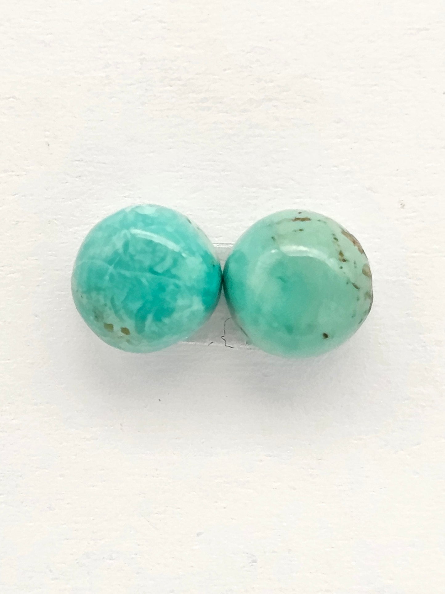 Mexican Turquoise Pair | Artisan Cut Gemstone