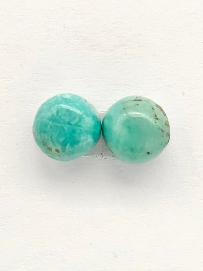 Mexican Turquoise Pair | Artisan Cut Gemstone