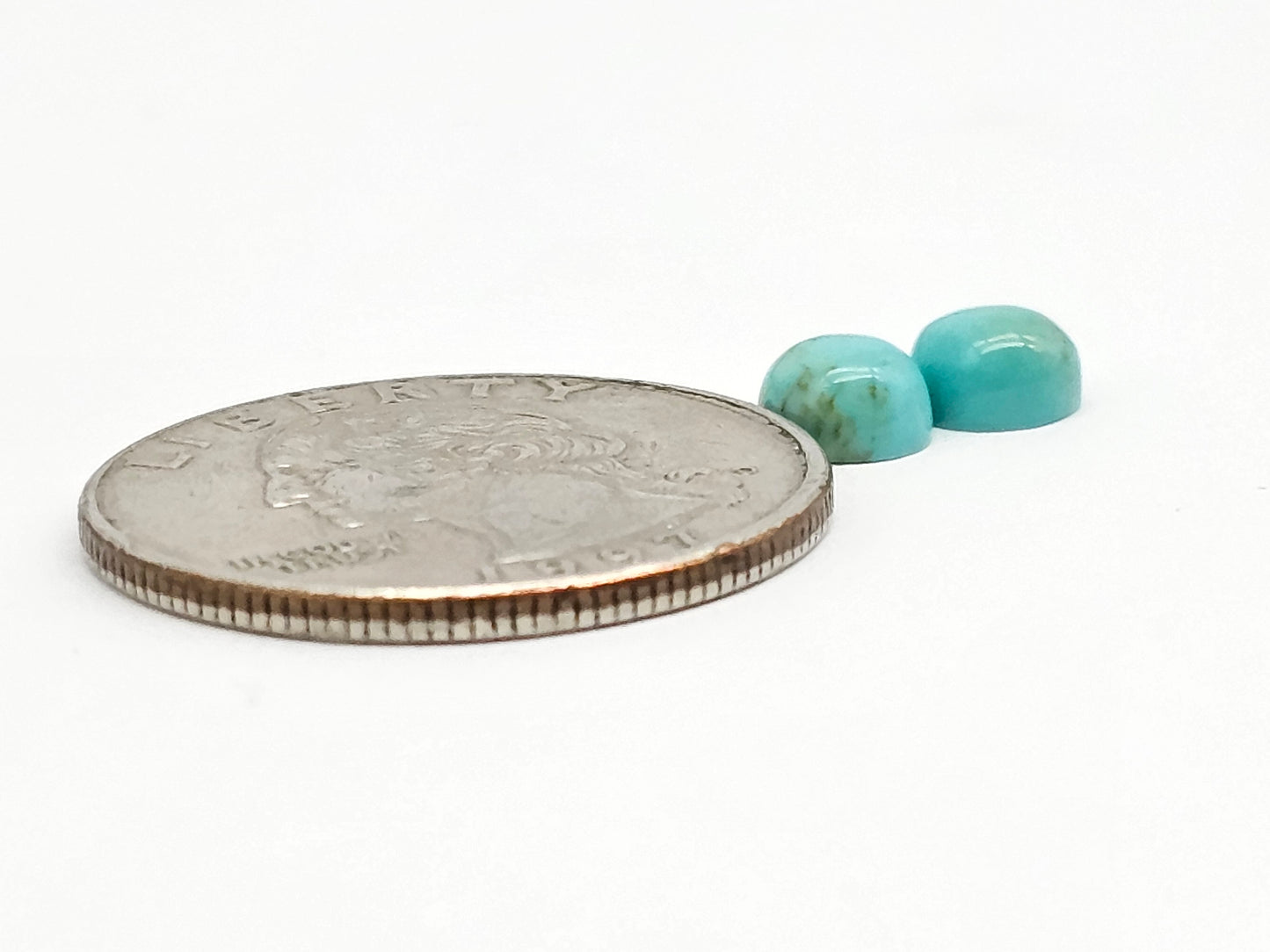 Mexican Turquoise Pair | Artisan Cut Gemstone