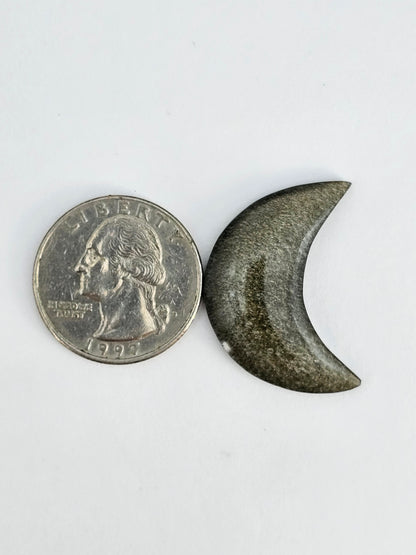 Golden Obsidian Moon Cabochon