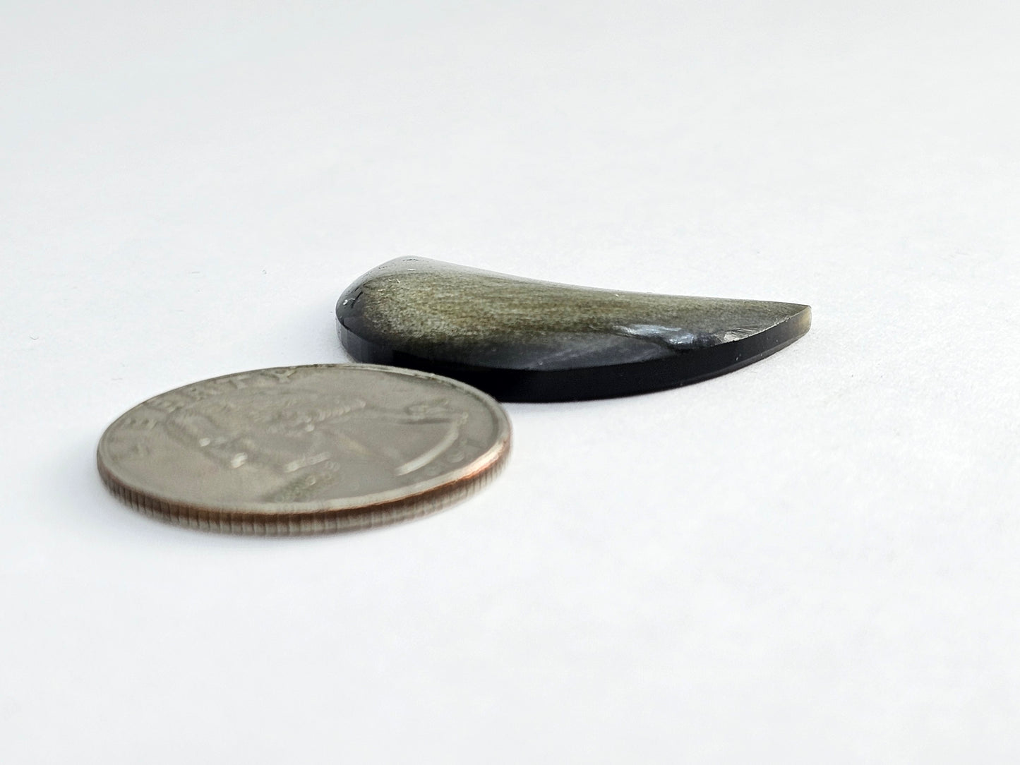 Gold Sheen Obsidian Moon Cabochon | Natural Mexican Obsidian for Metalsmiths
