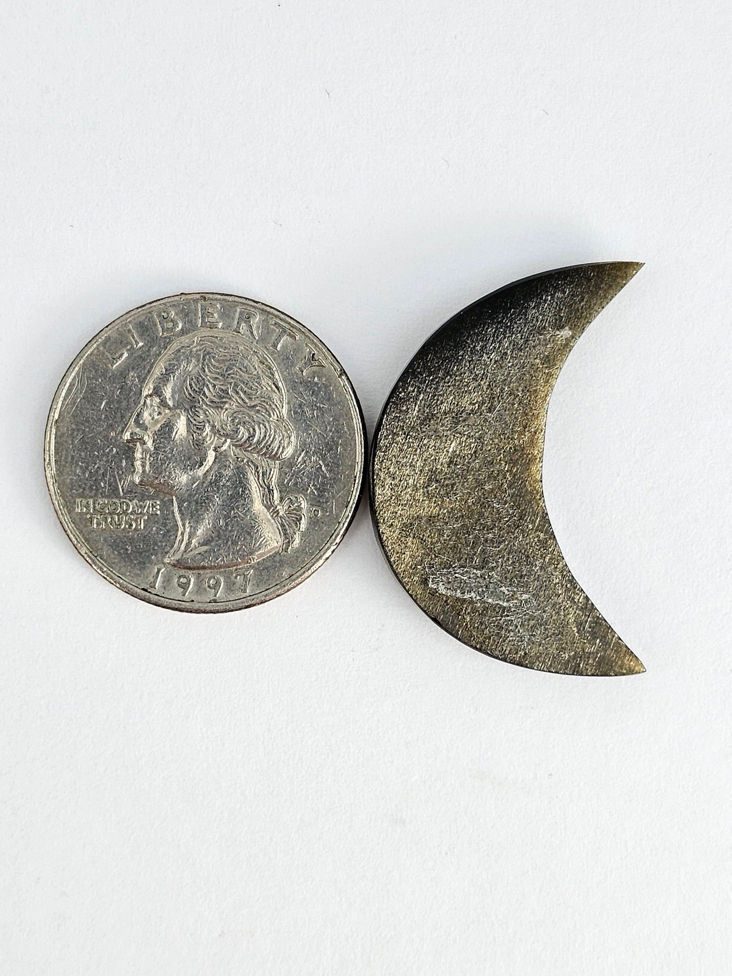 Gold Sheen Obsidian Moon Cabochon | Natural Mexican Obsidian for Metalsmiths