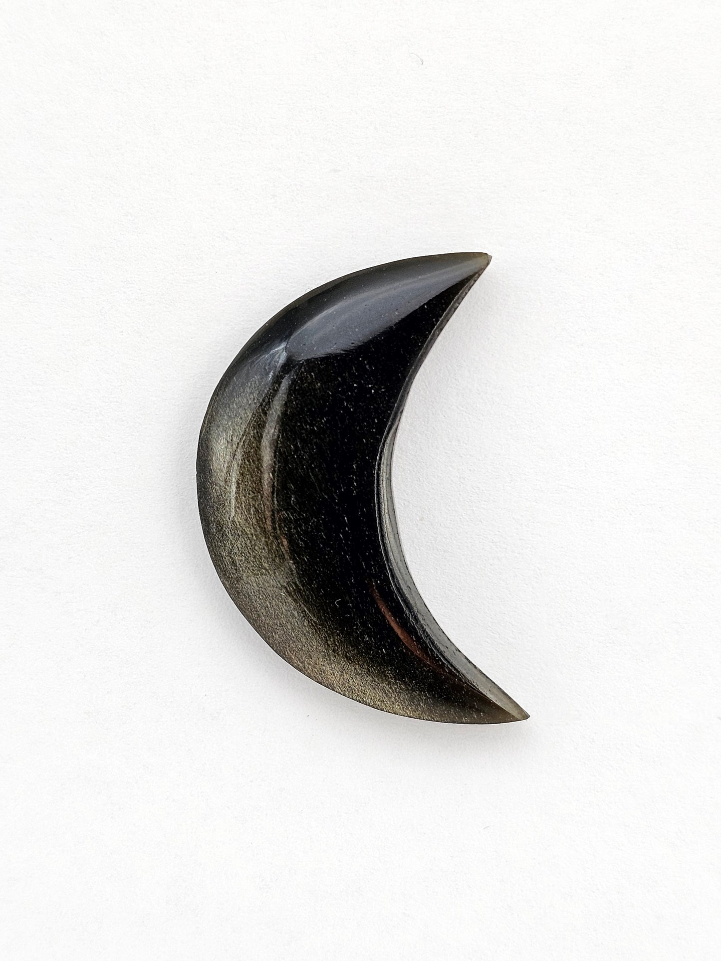 Gold Sheen Obsidian Moon Cabochon | Natural Mexican Obsidian for Metalsmiths
