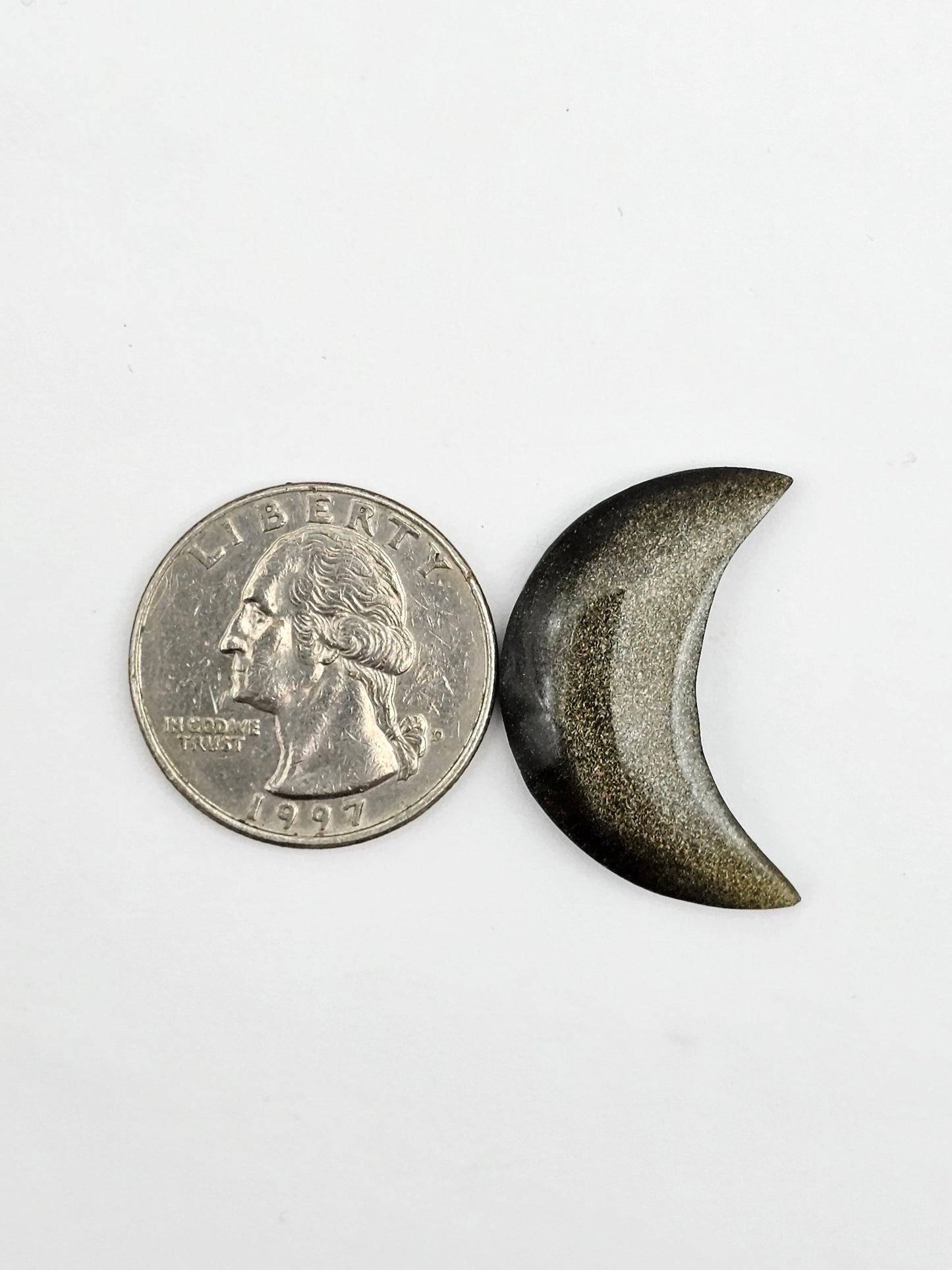 Gold Sheen Obsidian Moon Cabochon | Natural Mexican Obsidian for Silversmiths