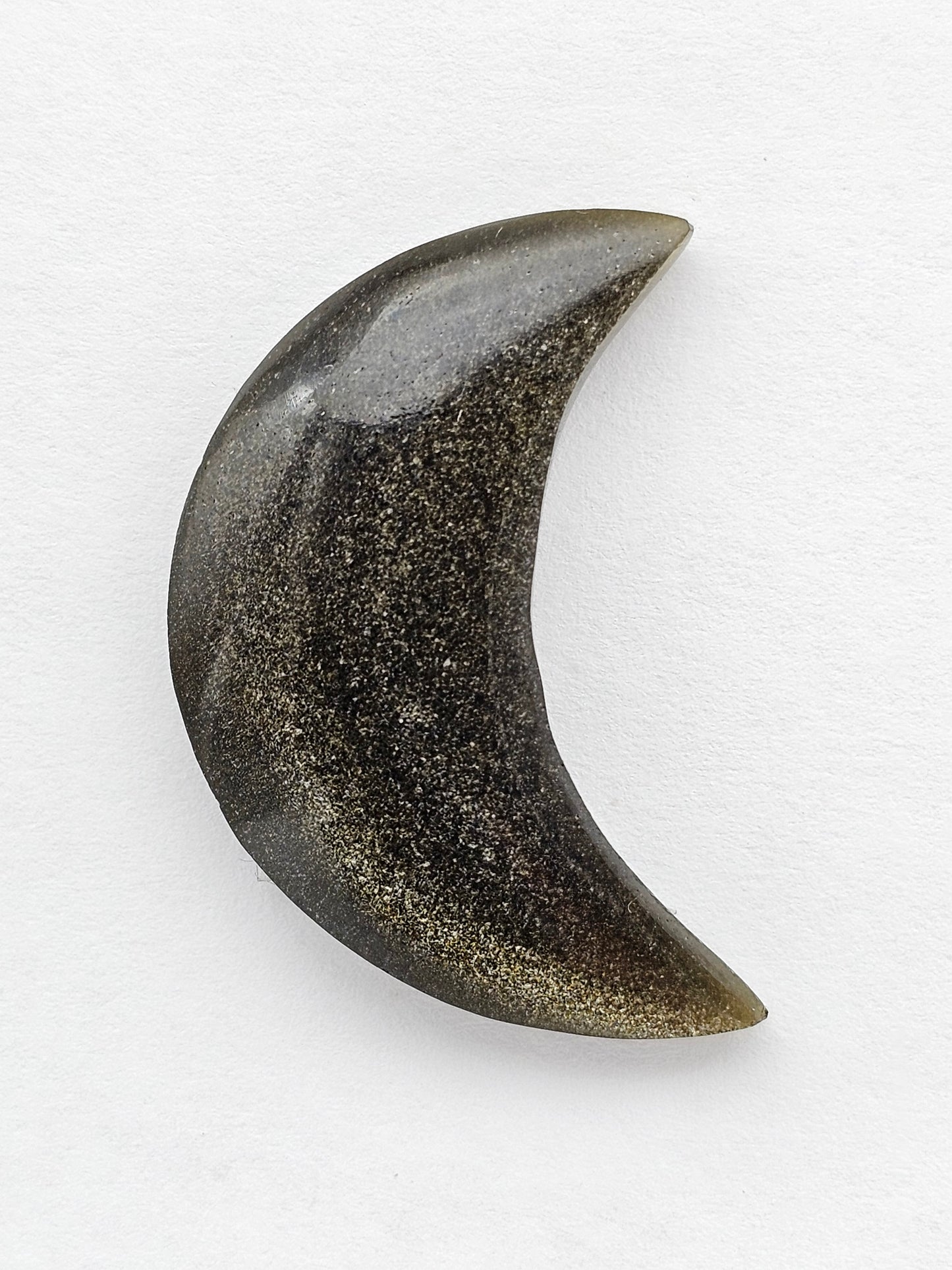 Gold Sheen Obsidian Moon Cabochon | Natural Mexican Obsidian for Silversmiths