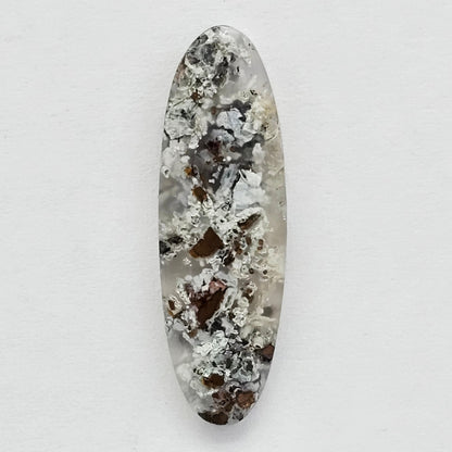 Chalcedony with Native Copper Agate Cabochon