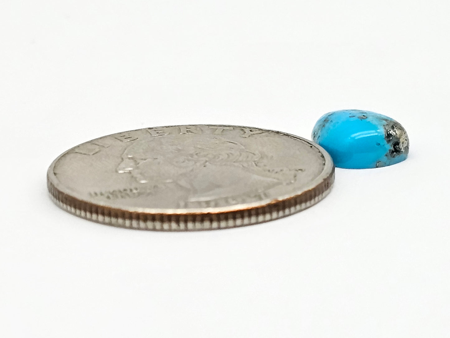 Mexican Turquoise Cabochon with Pyrite | Artisan Cut Gemstone