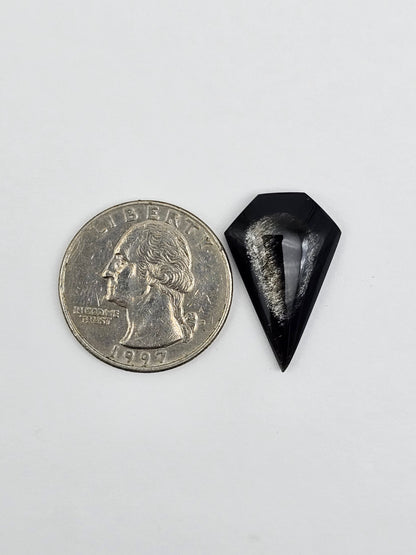 Obsidian Long Shield Cabochon