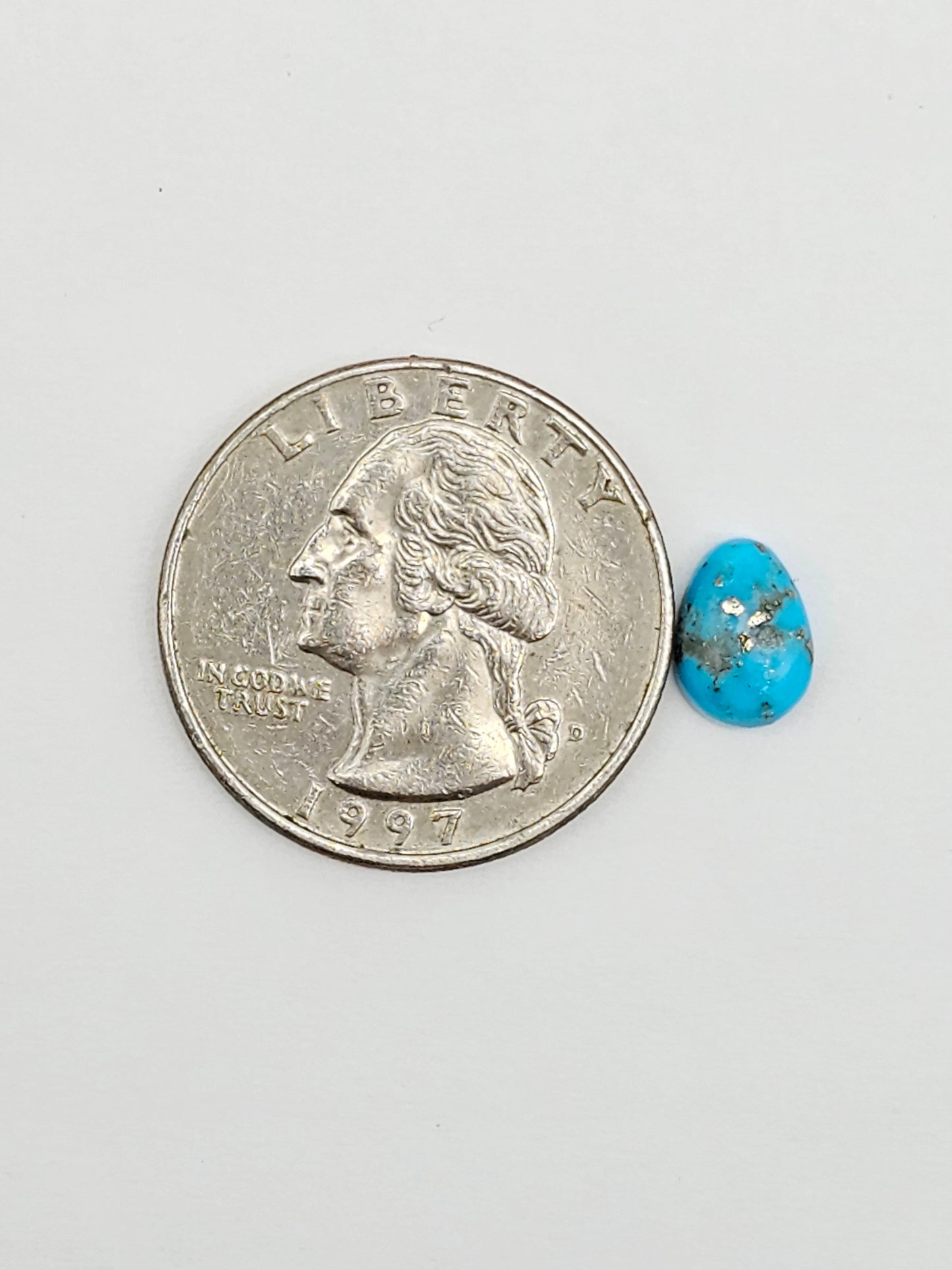 Mexican Turquoise Cabochon with Pyrite | Artisan Cut Gemstone