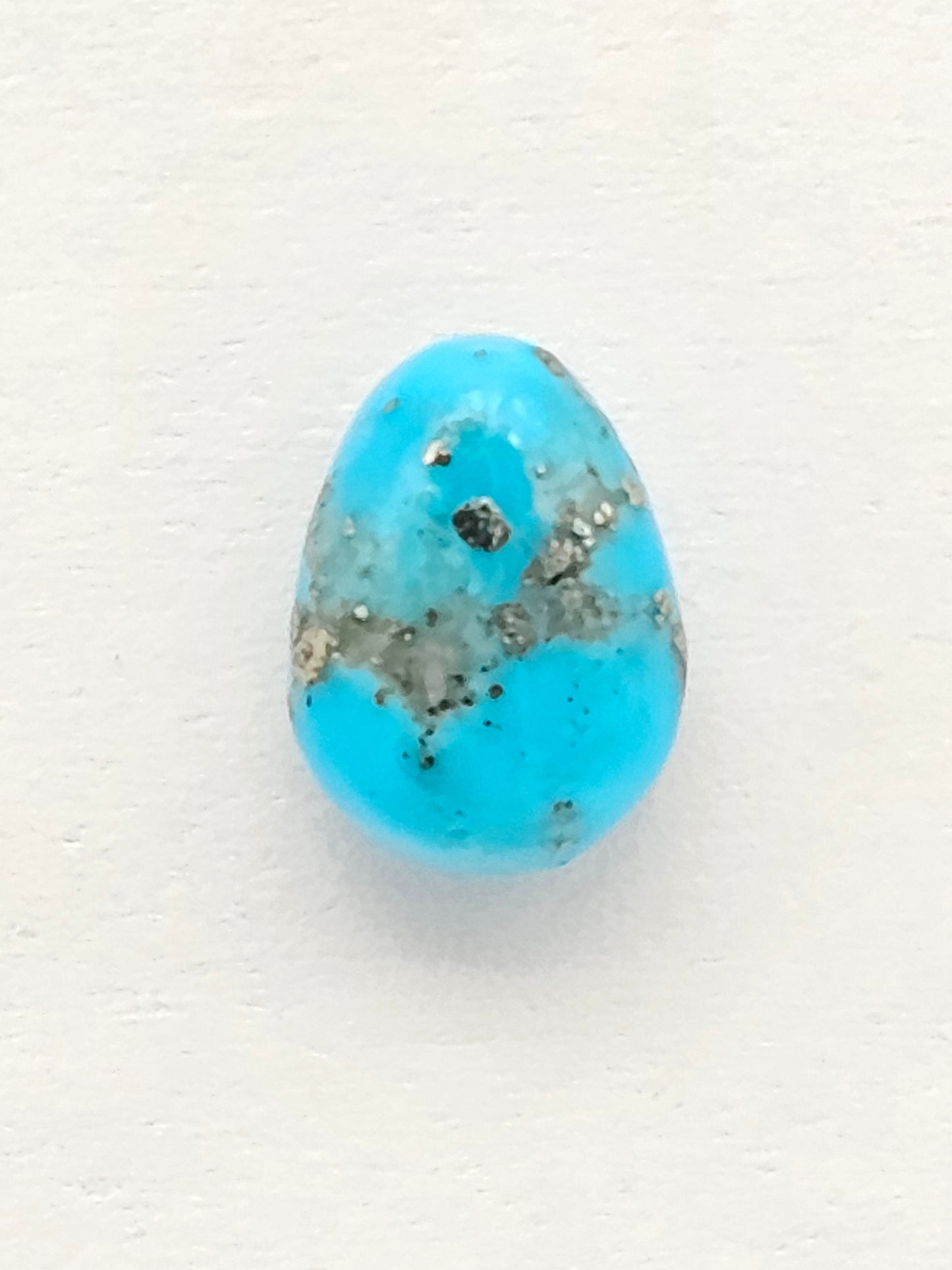 Mexican Turquoise Cabochon with Pyrite | Artisan Cut Gemstone