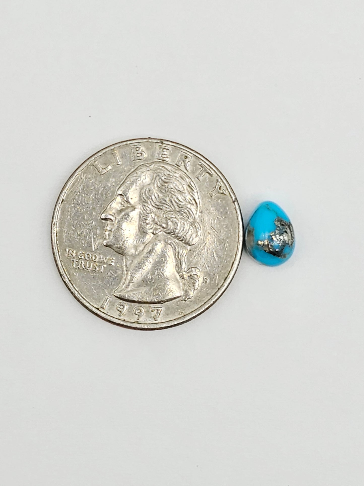 Mexican Turquoise Cabochon with Pyrite | Artisan Cut Gemstone