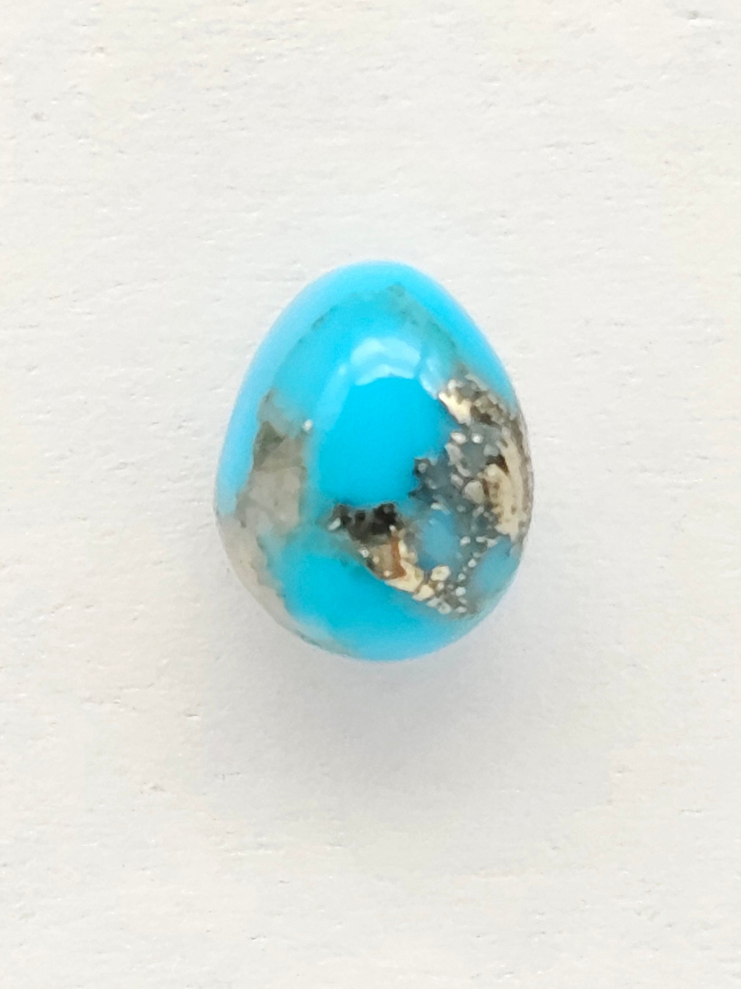 Mexican Turquoise Cabochon with Pyrite | Artisan Cut Gemstone