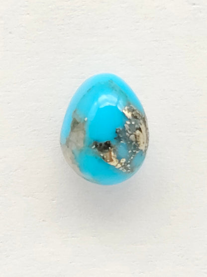 Mexican Turquoise Cabochon with Pyrite | Artisan Cut Gemstone