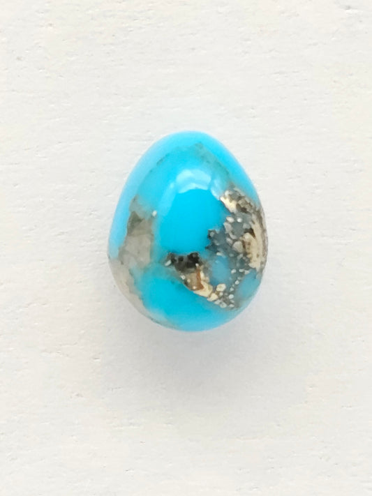 Mexican Turquoise Cabochon with Pyrite | Artisan Cut Gemstone