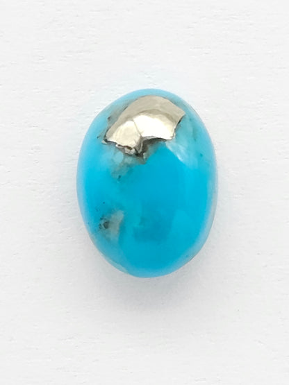 Mexican Turquoise Cabochon with Pyrite | Artisan Cut Gemstone