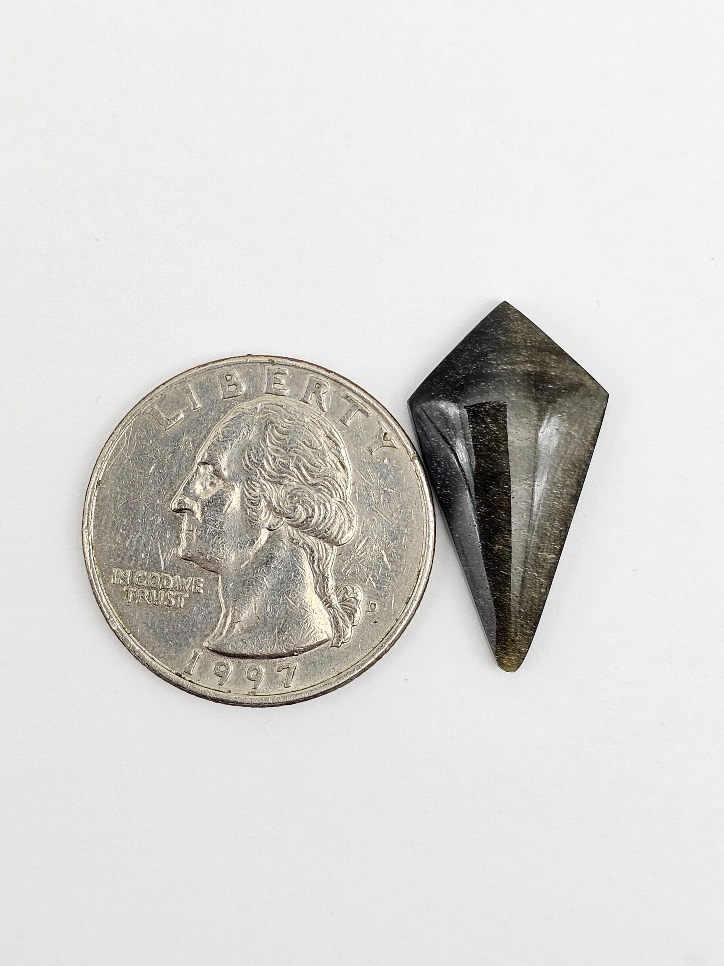 Gold Sheen Obsidian Long Diamond Cabochon | Natural Mexican Obsidian for Silversmiths