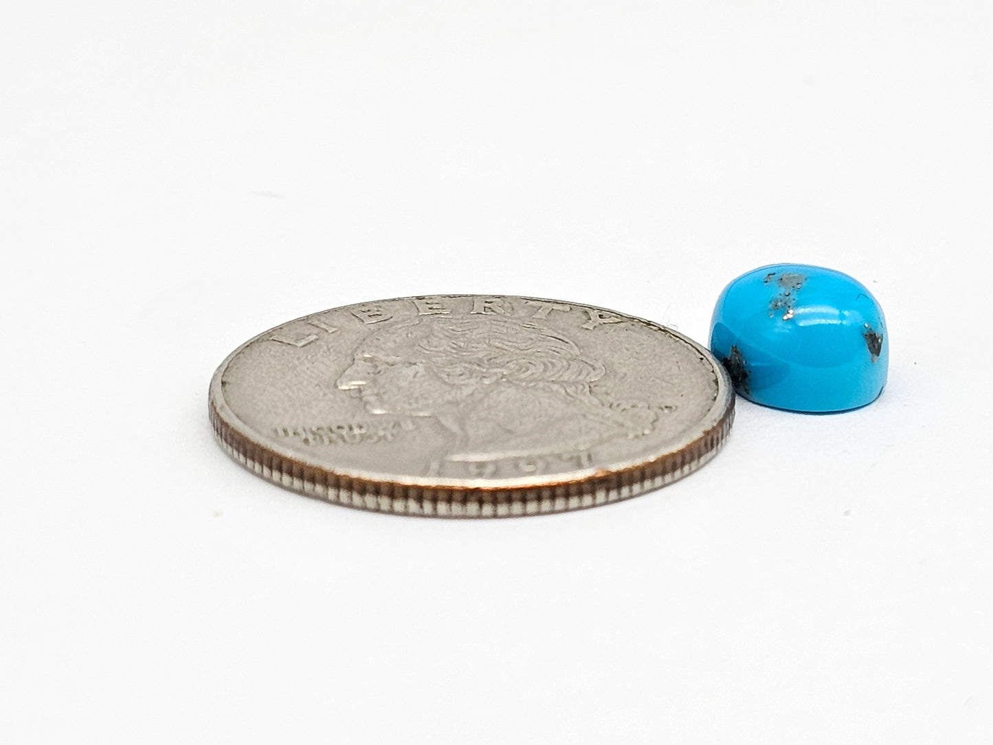 Mexican Turquoise Cabochon with Pyrite | Artisan Cut Gemstone