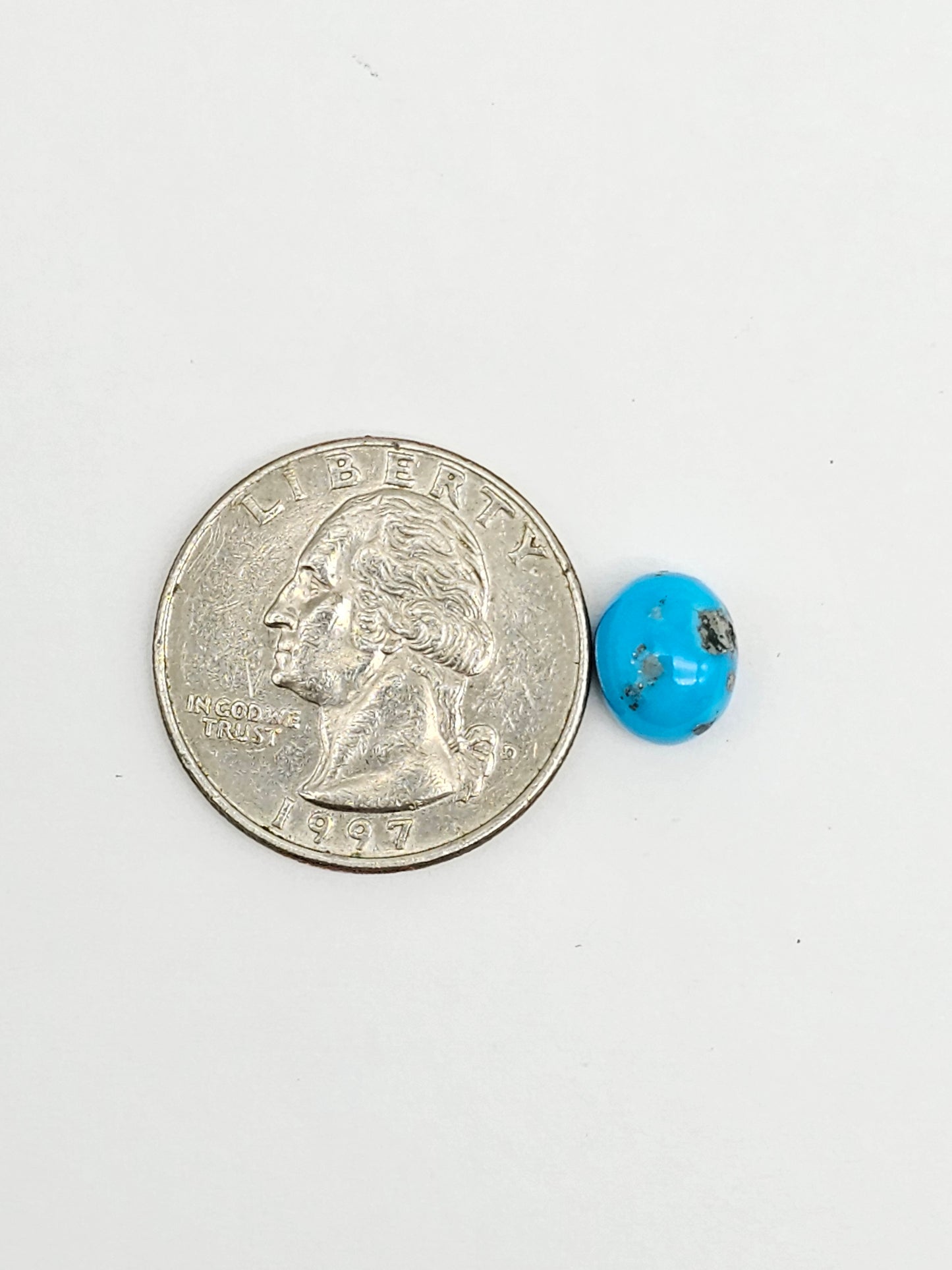 Mexican Turquoise Cabochon with Pyrite | Artisan Cut Gemstone