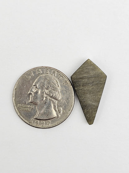 Gold Sheen Obsidian Long Diamond Cabochon | Natural Mexican Obsidian for Silversmiths