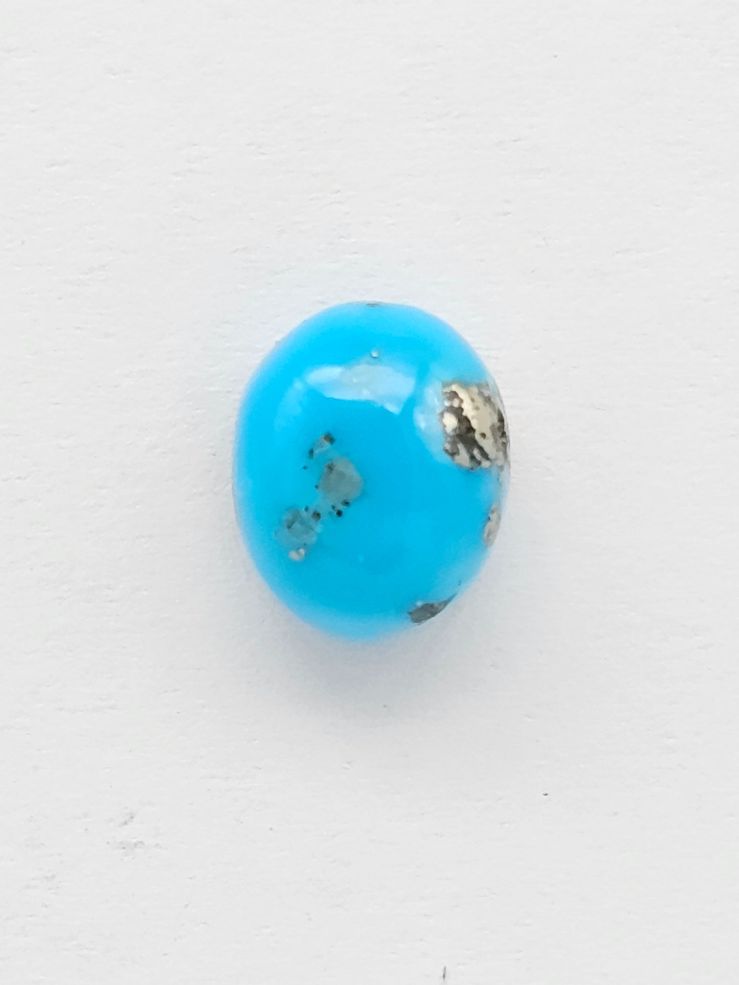 Mexican Turquoise Cabochon with Pyrite | Artisan Cut Gemstone