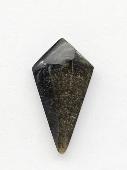 Gold Sheen Obsidian Long Diamond Cabochon | Natural Mexican Obsidian for Silversmiths