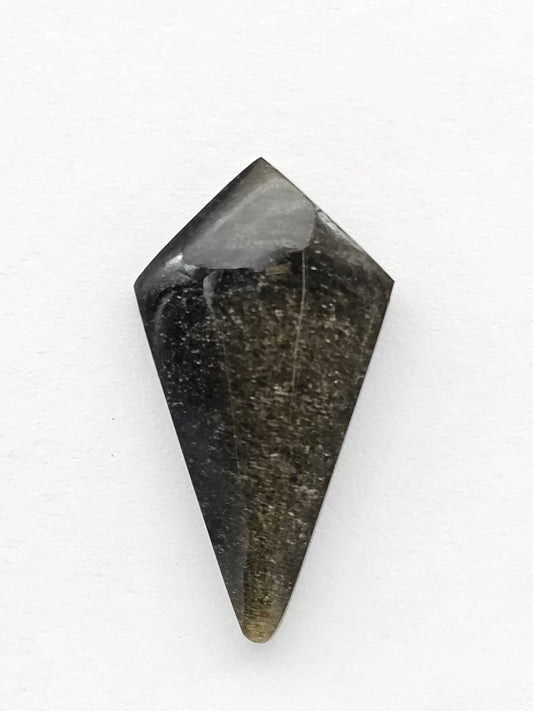 Gold Sheen Obsidian Long Diamond Cabochon | Natural Mexican Obsidian for Silversmiths