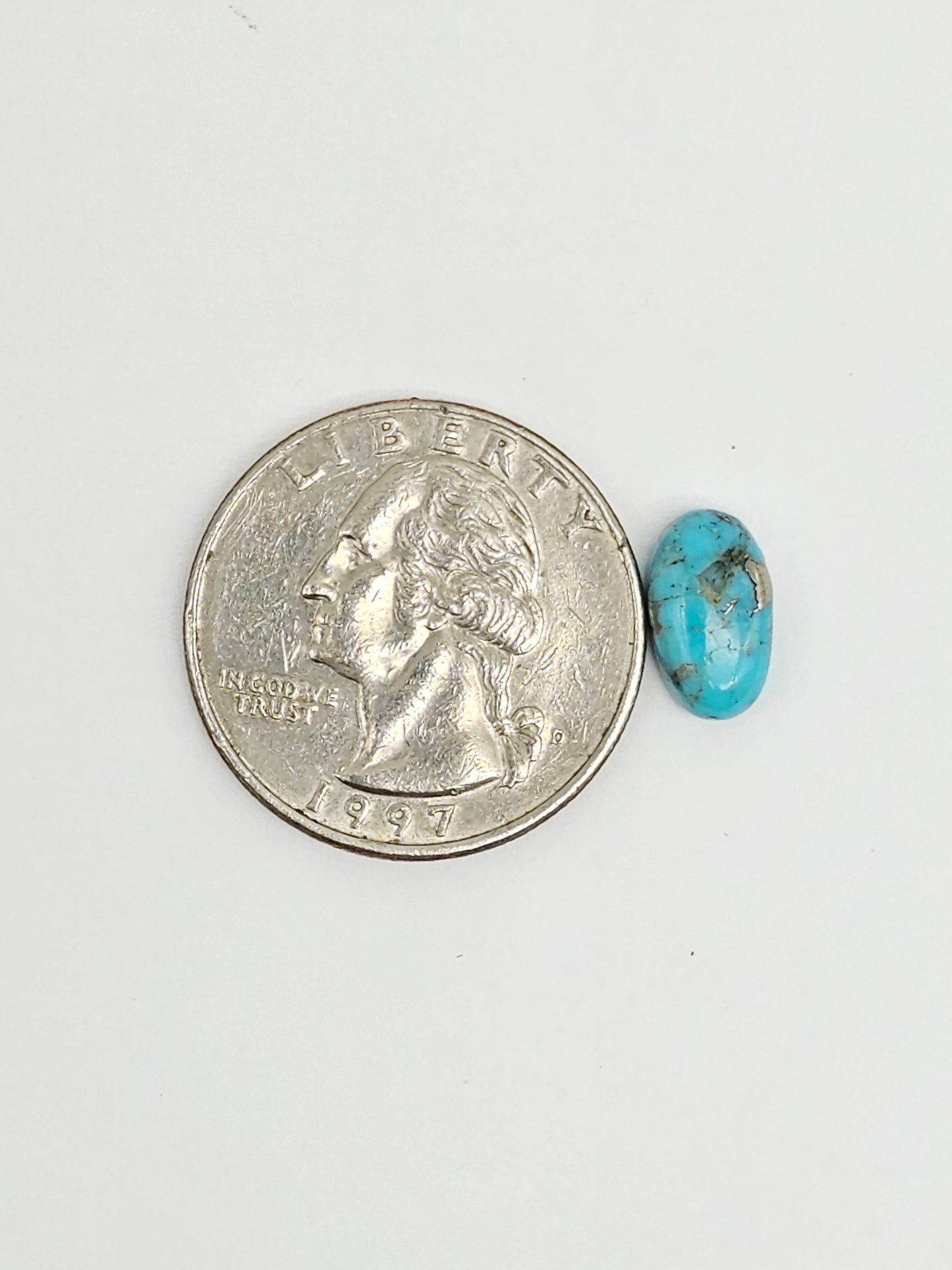 Mexican Turquoise Cabochon with Pyrite | Artisan Cut Gemstone