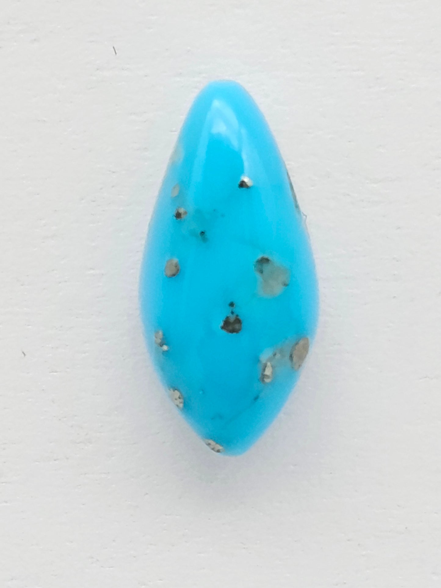 Mexican Turquoise Cabochon with Pyrite | Artisan Cut Gemstone